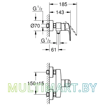 Смеситель Grohe Eurosmart 33555003 картинка 4